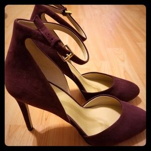 Michael Kors Wine Suede Strappy Heels